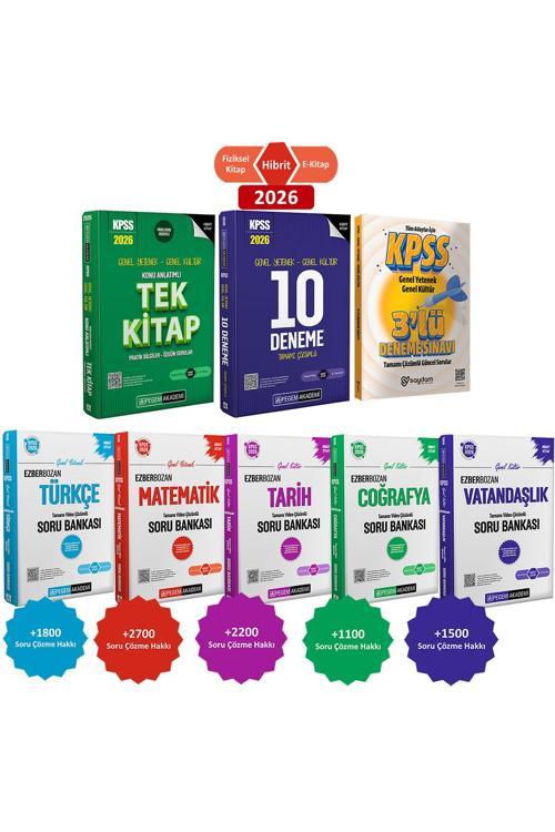 2026 KPSS Konu Anlatımı-Ezberbozan Tüm Dersler Çözümlü Soru Bankası-Çözümlü 10 Deneme(Hibrit Kitap)
