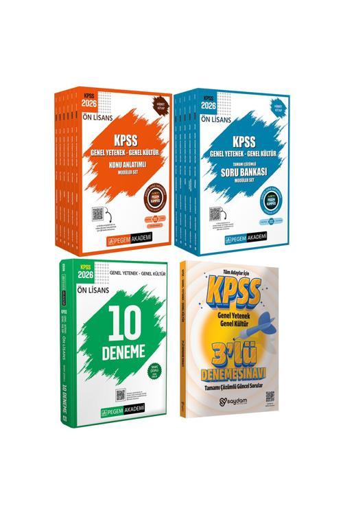 2026 KPSS Ön Lisans Konu Anlatımlı 6 Kitap-Çözümlü Soru Bankası 5 Kitap-Çözümlü 10 Deneme-3 Deneme
