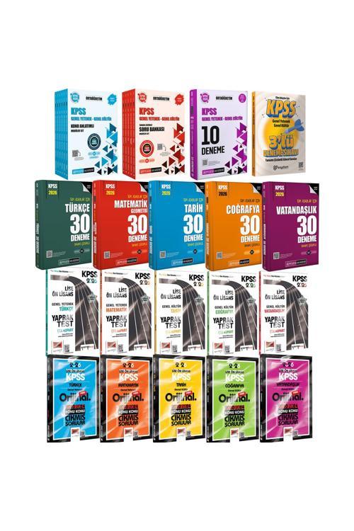 2026 KPSS Ortaöğretim Kazandıran Set(Konu Anlatımı-Soru Bankası-Deneme-Yaprak Test-Çıkmış Sorular)