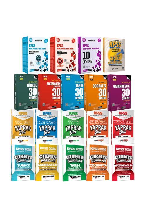 2026 KPSS Ortaöğretim Mega Set(Konu Anlatımı-Soru Bankası-Deneme-Yaprak Test-Çıkmış Sorular)