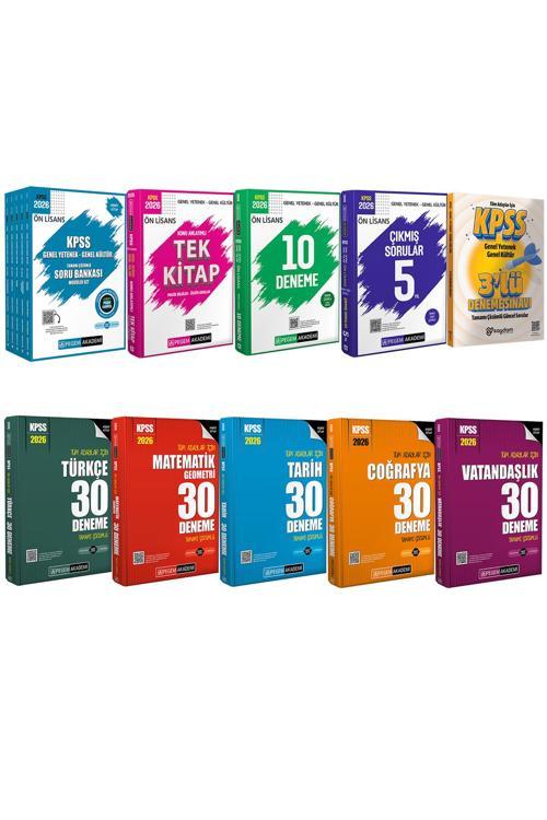 2026 KPSS Ön Lisans Konu Anlatımı-Çözümlü Soru Bankası 5 Kitap-10 Deneme-Çıkmış Sorular-30 Deneme