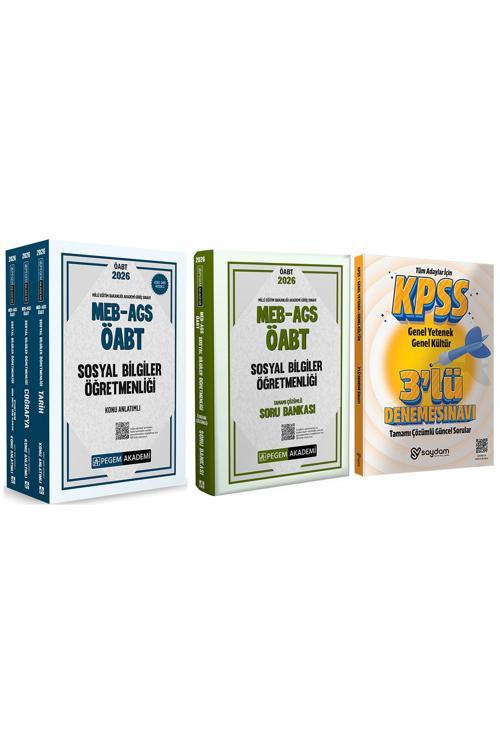 2026 MEB AGS ÖABT Sosyal Bilgiler Öğretmenliği Konu Anlatımlı 3 Kitap-Tamamı Çözümlü Soru Bankası