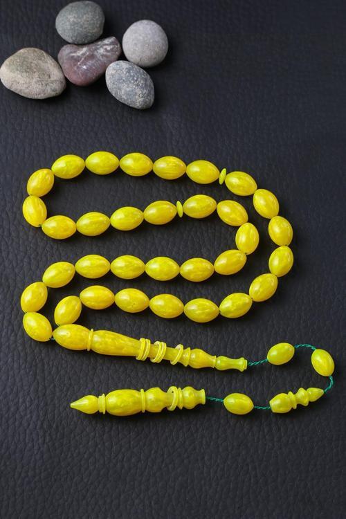 Özel İşçilik Sarı Renk Sentetik Opal Malzeme Tesbih