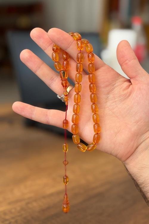 Mahmut Karak İmzalı Kapsül Sıkma Kehribar Tesbih