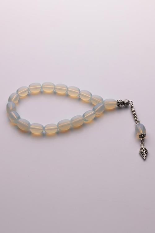 Beyaz 17'lik Stres İçin Cam Maskot Tesbih