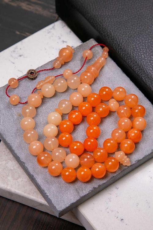 Özel Seri 45 Taneli Pembe Arap Model Faturan Sıkma Tesbih