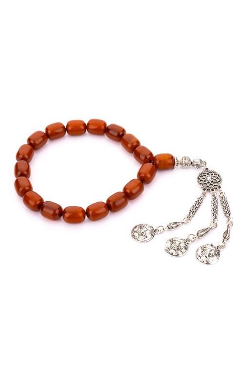 Kahverengi Özel Püsküllü 17'lik Maskot Tesbih