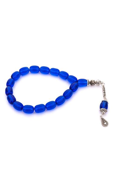 Mavi 17'lik Stres İçin Cam Maskot Tesbih