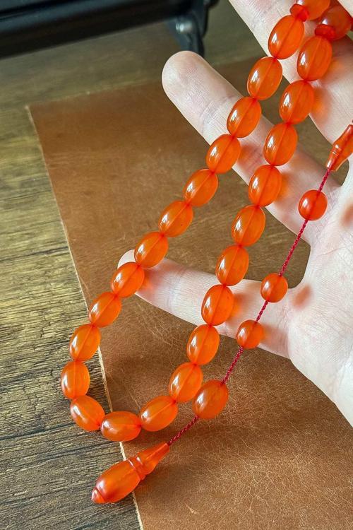 Yüksek Malzeme Kalitesi Usta Ellerden Zar Kehribar Tesbih