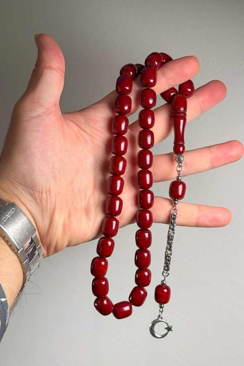 Büyük Boy Koyu Bordo Renk Uçak Camı Tesbih