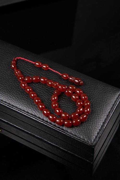 Küçük Boy Fırınlanmış Zar Renk Sıkma Kehribar Tesbih