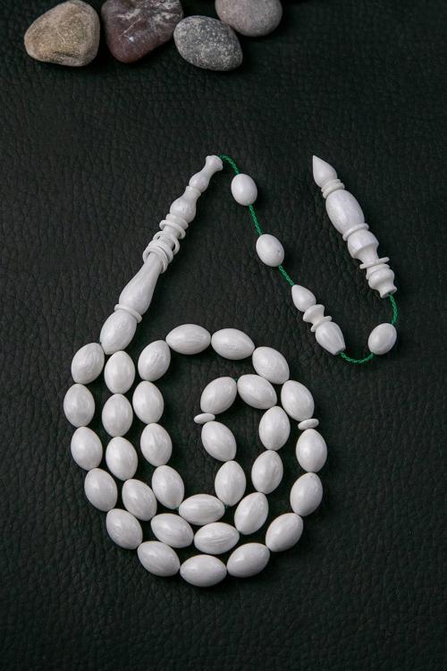 Süt Beyaz Göz Alıcı Renk Sentetik Opal Malzeme Tesbih