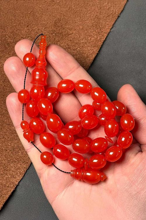 Yüksek Hamur Kalitesi Özel Seri İri Boy Zar Kehribar Tesbih