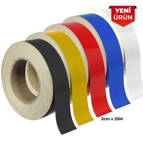 Reflektif Fosforlu Şerit Bant, Düz Reflekte İkaz Bandı 2cm x 25M