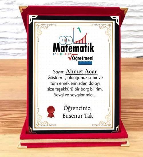 Matematik Öğretmenine Plaket