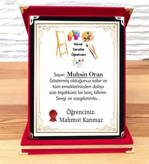 Görsel Sanatlar Öğretmenine Plaket
