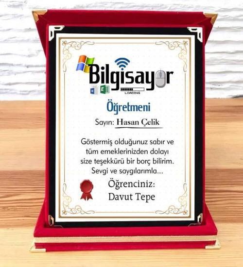 Bilgisayar Öğretmenine Plaket