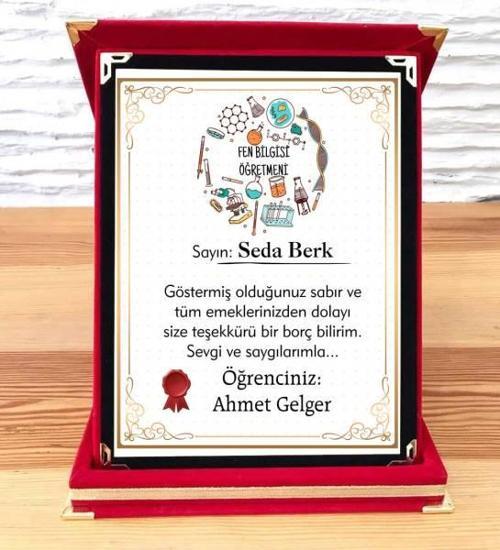 Fen Bilgisi Öğretmenine Plaket