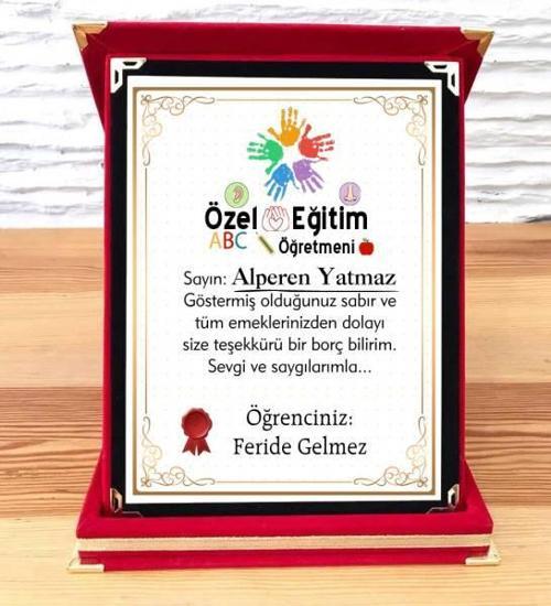 Özel Eğitim Öğretmenine Plaket