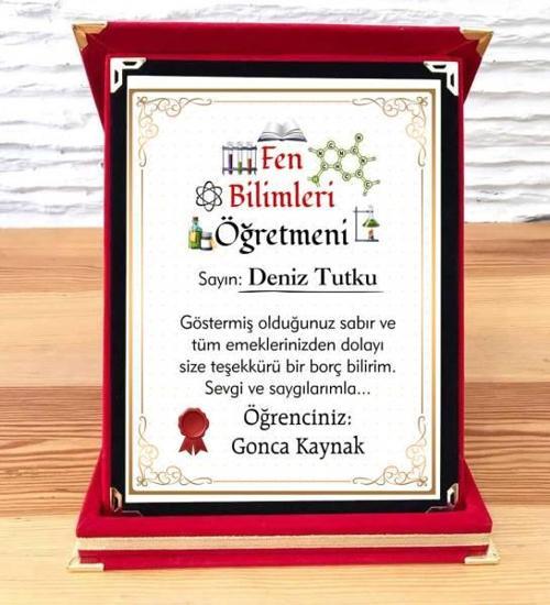 Fen Bilimleri Öğretmenine Plaket