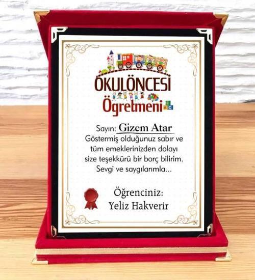 Okul Öncesi Öğretmenine Plaket