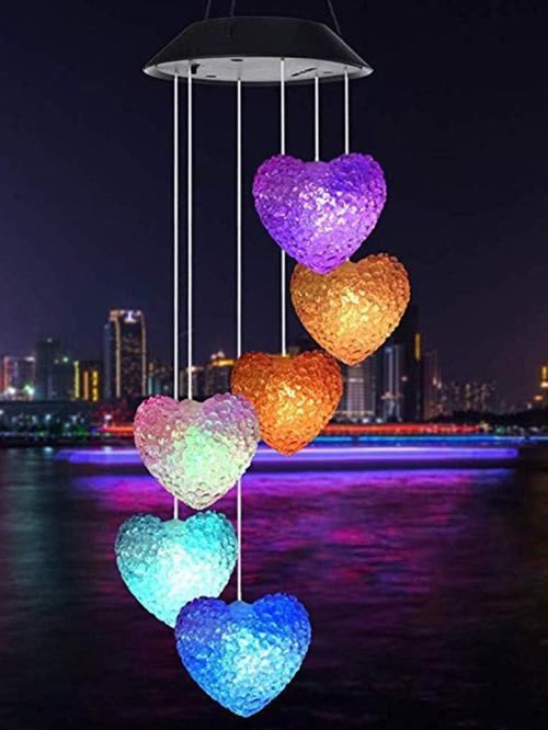 Güneş Enerjili Renk Geçişli Kristal Kalp Aydınlatma / GT-SL40