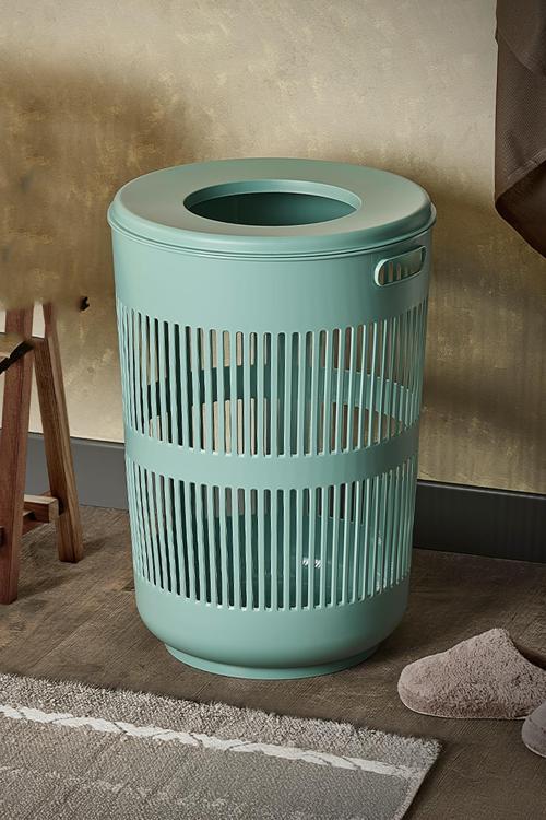 Solara Dekoratif Kirli Çamaşır Sepeti Oyuncak Sepeti 60 Litre - Yeşil