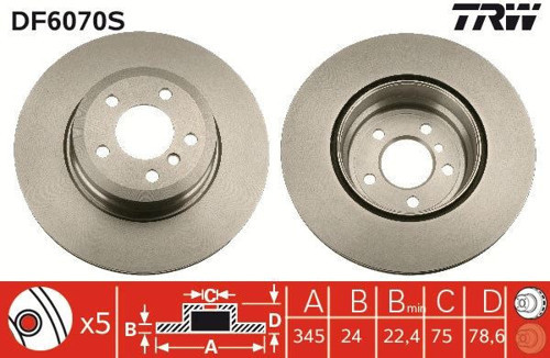 FREN DISKI ARKA ADET BMW E70 F15 E71 F16 34216886480