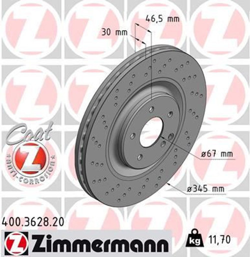 FREN DISKI ON MERCEDES AMG W203 CL203 C209 R171 A2034210912
