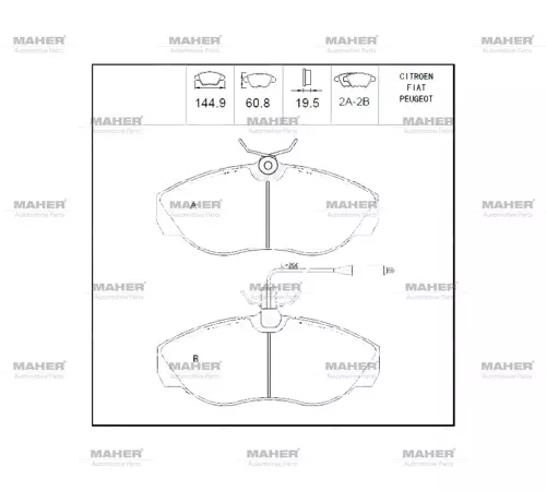 FREN BALATA JUMPER 1 1994-2002 / DUCATO 1994-2002 / BOXER 1 1994-2002 FİŞLİ ÖN 9945788