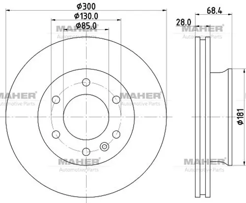 FREN DİSKİ CRAFTER 2006-2017 / SPRINTER 2006-2017 W906 / ÖN HAVALI TEK TEKER 300-6 2E0615301 (2 ADET)