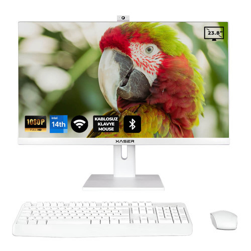 Xs158 i3 14100 8GB Ram 512GB SSD 23.8" Webcam + Wifi+ BT All In One Bilgisayar