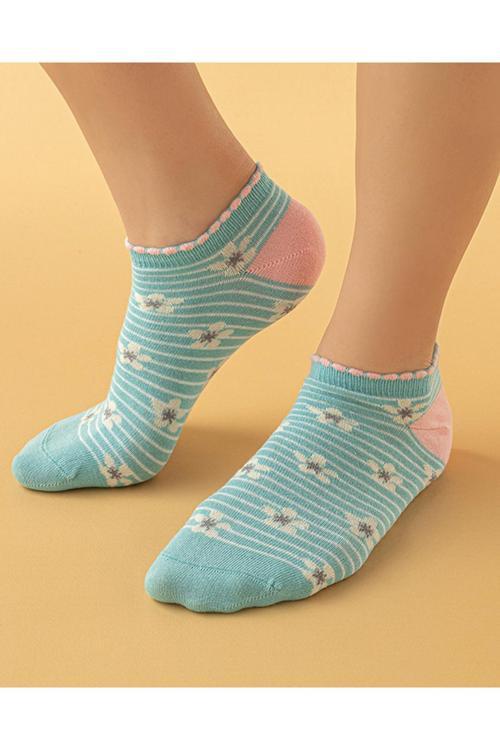 Wilma Pamuk Kadın Patik Çorap Mavi