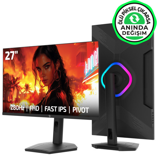 Lunis L60 27'' 260Hz 0.5Ms Fast IPS FHD RGB Pivot Gaming Monitör (Sıfır Ölü Piksel Garantili)