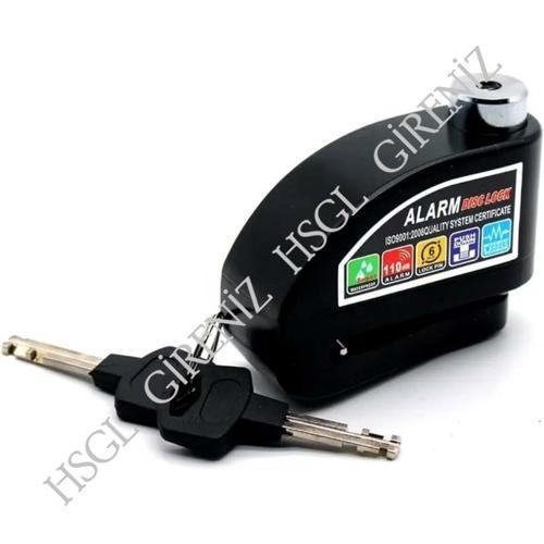 Motosiklet Alarmlı Disk Kilidi Su Geçirmez, Çelik Gövdeli, 110 dB Sesli Güvenlik Kilidi (Anahtarlı)