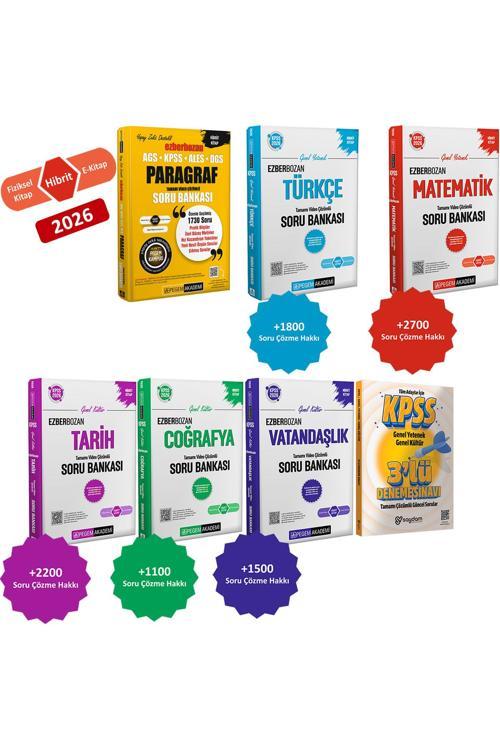 2026 KPSS Ezberbozan Tüm Dersler Video Çözümlü Soru Bankası-Paragraf(Hibrit:Fiziksel Kitap+eKitap)