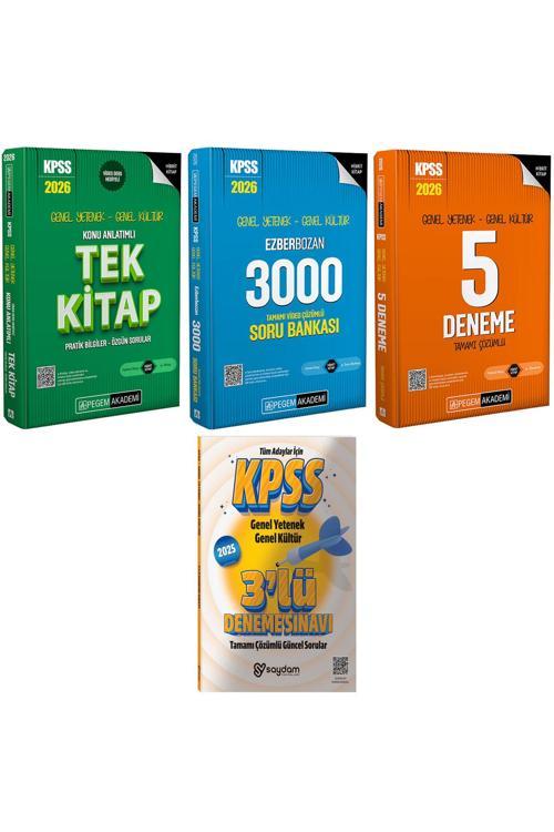 2026 KPSS GYGK Konu Anlatımlı Tek Kitap-Ezberbozan 3000 Video Çözümlü Soru Bankası-Çözümlü 5 Deneme