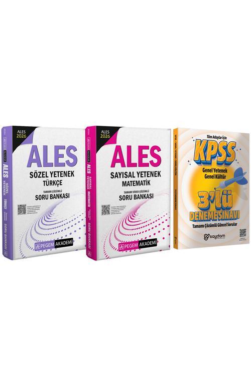 2026 ALES Sözel-Sayısal Yetenek Tamamı Çözümlü Soru Bankası Seti-Çözümlü 3 Deneme Hediye