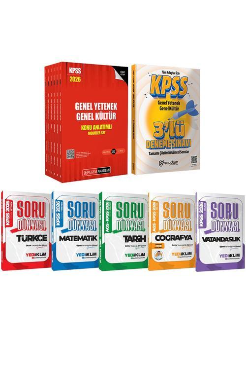 2026 KPSS GYGK Lisans Karma Set:Konu Anlatımlı 6 Kitap-Tüm Dersler Soru Dünyası Soru Bankası-3Deneme