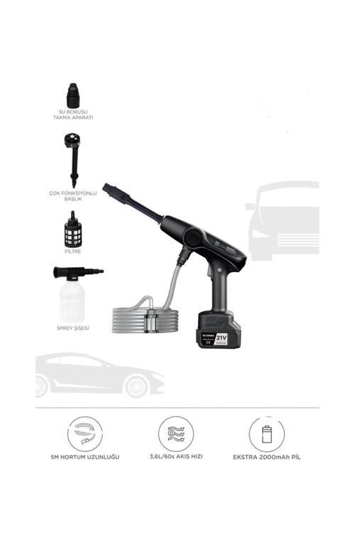 Akülü Şarjlı Yüksek Basınçlı Oto Araba Bahçe Yıkama,temizleme Su Sı