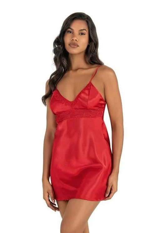 MDB MdbShop Kırmızı Kısa Saten Gecelik