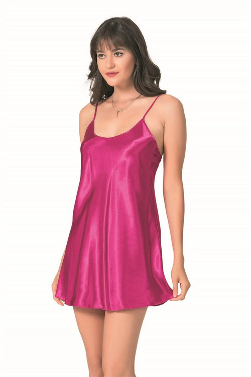 MDB MdbShop Vişne Kısa Saten Gecelik