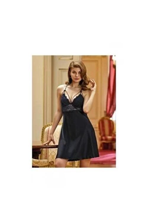 MDB Nurteks 5428 Battal Kısa Saten Gecelik