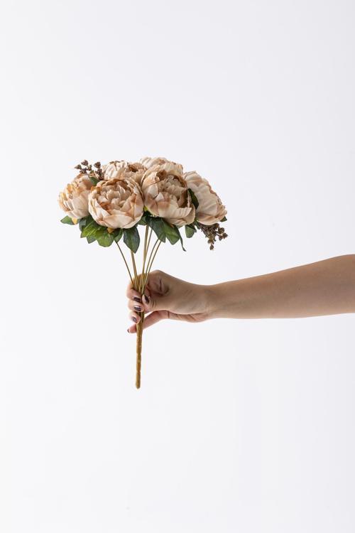 Yapay Şakayık Demeti Kahverengi 35 Cm 9 Dal