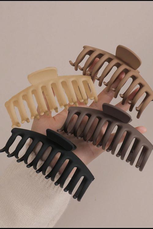 4'lü Set Mandal Toka Kadın Siyah Kahve Bej Büyük Boy (11CM)