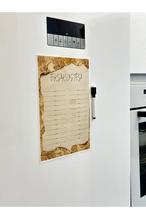 Vintage Eksik Listesi Magnetli Rutin Listesi Mutfak Buzdolabı Üstü Yırtılmaz Yıpranmaz Yaz Sil