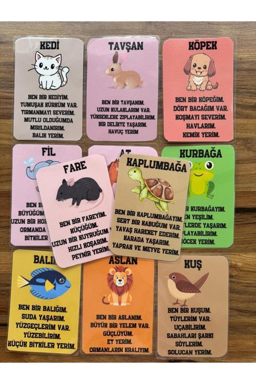 İngilizce Türkçe Eğitim Kartları Yıpranmaz Ve Yırtılmaz Hayvanlar Konuşuyor