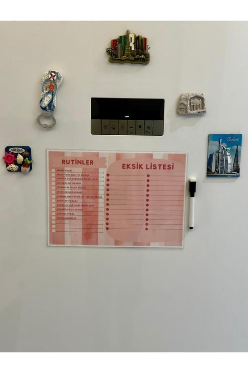 Eksik Listesi Magnetli Rutin Listesi Mutfak Buzdolabı Üstü Yırtılmaz Yıpranmaz Yaz Sil