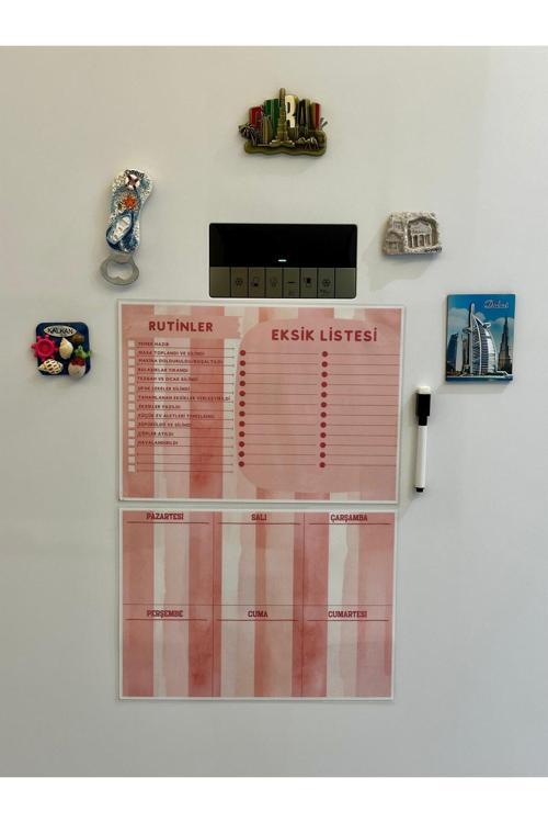 Eksik Listesi Magnetli Rutin Listesi Mutfak Buzdolabı Üstü Yırtılmaz Yıpranmaz Yaz Sil