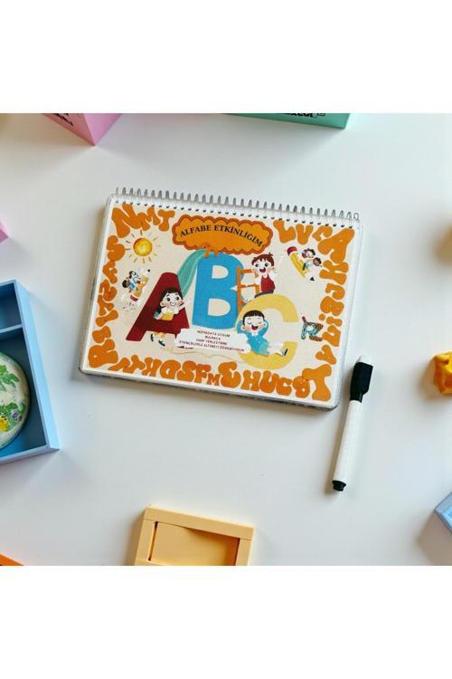 Alfabe Öğreniyorum Etkinlik Yaz Sil Müfredata Uygun Kalem Hediyeli (A5Boyut)